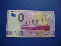 European Union 0 euros 2020! Ireland! Rms titanic ship! Rare memory paper money! Unc!