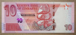 Zimbabwe 10 Dollars 2020 Unc
