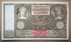 The Netherlands 100 gulden aunc 1942