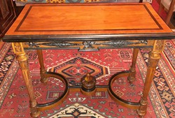 Antik klasszicista/copf asztal + ajándék XX. századi fa láda
