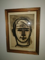 Gádor Emil(1911-1998) - Fiú portré - eredeti alkotás, garanciával, 1 forintról.