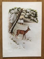 Aranyos Karácsonyi képeslap - Hatvany Józsefné grafika