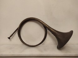 antik patinás réz fúvós hangszer posta kürt trombita postás eszköz 517