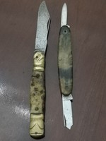 Antique knives, omega solingen turtle armor pocket knife, copper knife with pearl handle captivity, war