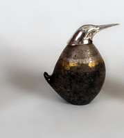 Silver-headed glass bird figurine