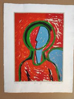 János Aknay 40x30 cm (page size) reproduced graphics small number of copies angel