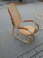 Marcel breuer, mid century tubular frame - reed rocking chair