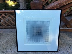 Viktor vasarely's individually signed composition with recommendation, framed can be hung on the wall immediately !!