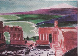 Postcard / painting by János Vaszary