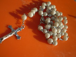 Marble-colored 80 cm rosary, holy reader