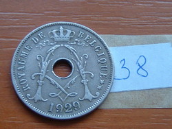 BELGIUM BELGIQUE 25 CENTIMES 1929 King Albert I, 75% réz, 25% nikkel 38.