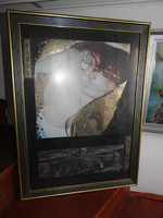 Gustav Klimt DARAE - Exlusíve aranyfestés nyomat elegáns komoly keretben