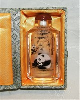Parfüm tartó - Panda Mackós - Különleges belülről festett  üveg