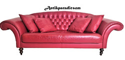 A439 Chesterfield piros modern bőr kanapé