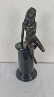 A449 naked woman.Erotic bronze statue on a marble base