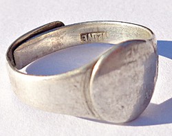 Első világháborús állítható méretű ezüst gyűrű