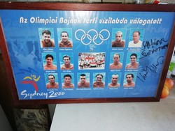 Az Olimpiai bajnok férfi vízilabda válogatott Sydney 2000 aláírt keretezve