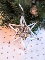 Gablonz üveg karácsonyfa dísz térbeli csillag 9+3cm