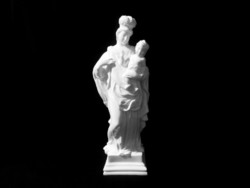White Herend porcelain figurine: 48 cm Madonna with little Jesus (Mary Magdalene)