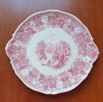 Villeroy & Boch Burgenland bordó porcelán tálaló, süteményes tál tányér kínáló