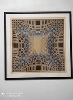 Victor Vasarely"Enigmes" sorozat 1974 EREDETI -külenleges színű- Szeriográfia 'szitanyomat' 196/250