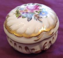 Herendi porcelán bonbonier - 125 éves jubileumi - virágmintás - 5 x 8 cm. (3)