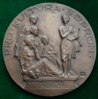 Soltra e. Tamás: pro culture sopron bronze plaque, small sculpture