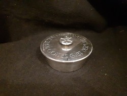 Rare silver-plated, silver-plated, wafer box, box with German inscription, flawless, from 1 ft
