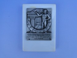 0D693 antique sports award sports plaque made of silver 1931