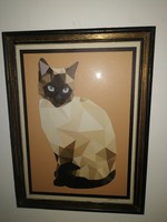 Victor Vasarely - "The cat" - nagyon ritka, eredeti szitanyomat, garanciával.
