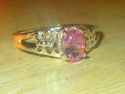 Pink zirconia stone butterfly like. White gold gold filled ring 7