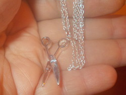 Tailor scissors white gold gold filled necklace