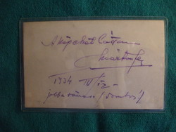 Business card of Ferenc Márton - painter - written by the artist - from 1934!