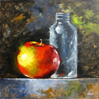 Moona: still life with apples original oil painting
