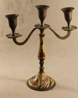 Antique fire enamel candle holder 500