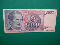 Jugoszlávia 5000 dínár 1985