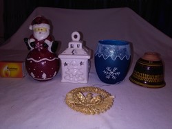 Christmas decoration package - Santa's candle, candlesticks, ...