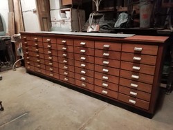 Pharmacy cabinet with many drawers, cabinet with 49 drawers from the 70's