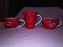 Pickwick teás csésze - három darab együtt - eper