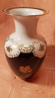 Kobalt, dúsan aranyozott Reichenbach porcelán váza - fine China made in GDR Echt Kobalt -