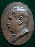 János Sóváry: male portrait, bronze relief, relief