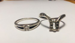 Markazitköves ezüst gyűrűk 60/62-es méret