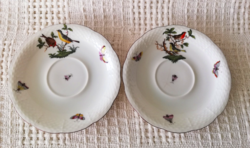 2 pcs antique hand painted Herend rothschild patterned tea cup saucer, bowl