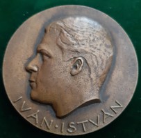 István Iván: self-portrait (1934), bronze plaque, relief, small sculpture