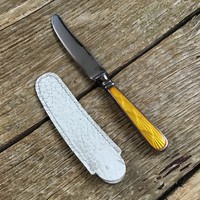 Régi skandináv ezüst nyelű miniatűr kés zománccal díszítve