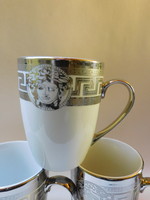 Elegant silver patterned bohmann mug in versace style
