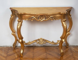 Art deco table. Or console table. Gilded wood. Rare!