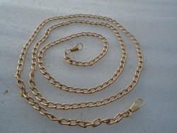 Aranyozott acél rokker zsebóra lánc nehéz és nagyon hosszú súlya :58 gramm 120 cm 0,5 cm széles