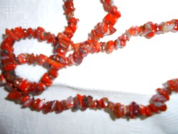 Vörös jáspis nyaklánc 80 cm