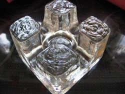 Crystal, heavy art deco candle holder, tea warmer
